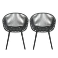 GDFStudio Modern Dining Chairs, Weather-Resistant Patio Chairs Set of 2 for Balcony, Garden
