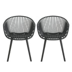 GDFStudio Modern Dining Chairs, Weather-Resistant Patio Chairs Set of 2 for Balcony, Garden