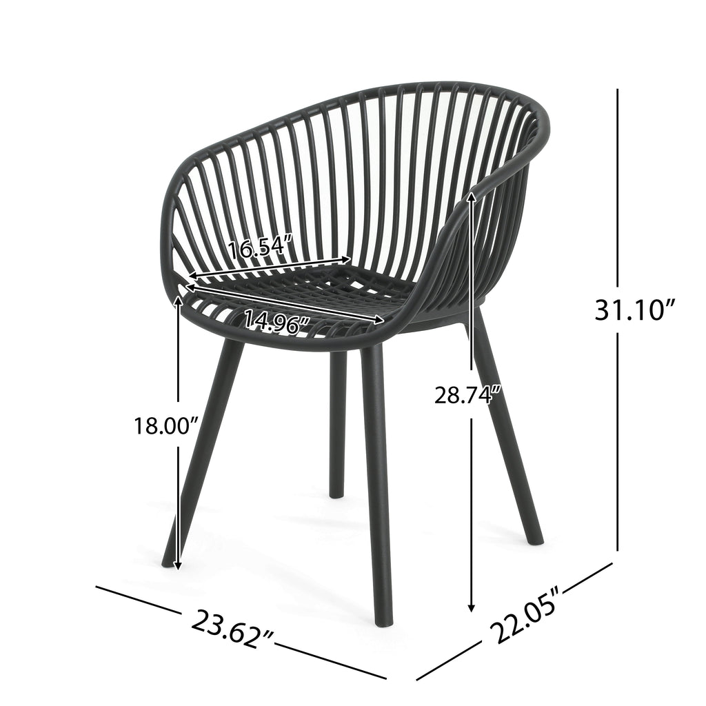 GDFStudio Modern Dining Chairs, Weather-Resistant Patio Chairs Set of 2 for Balcony, Garden