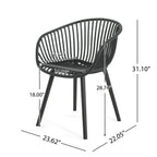 GDFStudio Modern Dining Chairs, Weather-Resistant Patio Chairs Set of 2 for Balcony, Garden