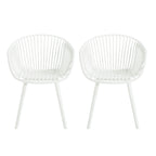 GDFStudio Modern Dining Chairs, Weather-Resistant Patio Chairs Set of 2 for Balcony, Garden