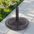 GDFStudio Syros Outdoor Resin and Steel Umbrella Base, Black