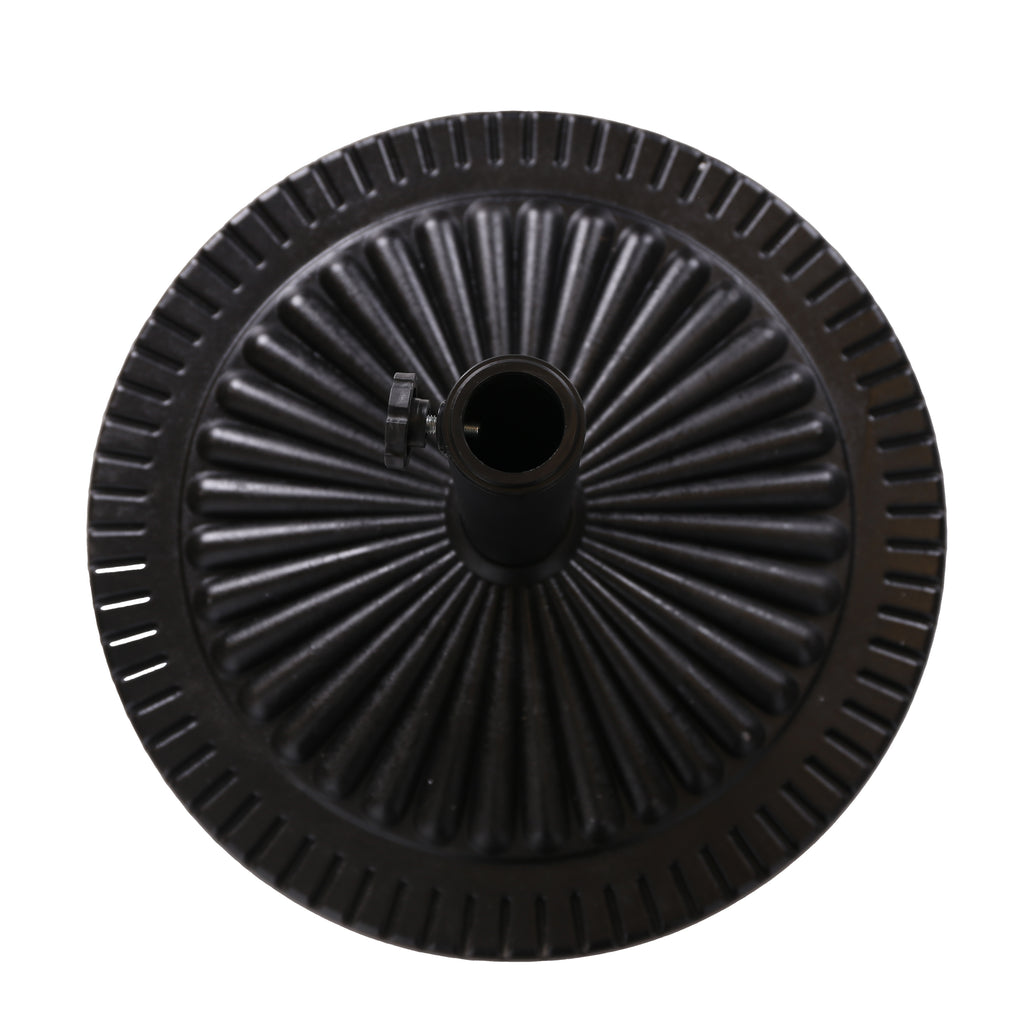 GDFStudio Syros Outdoor Resin and Steel Umbrella Base, Black