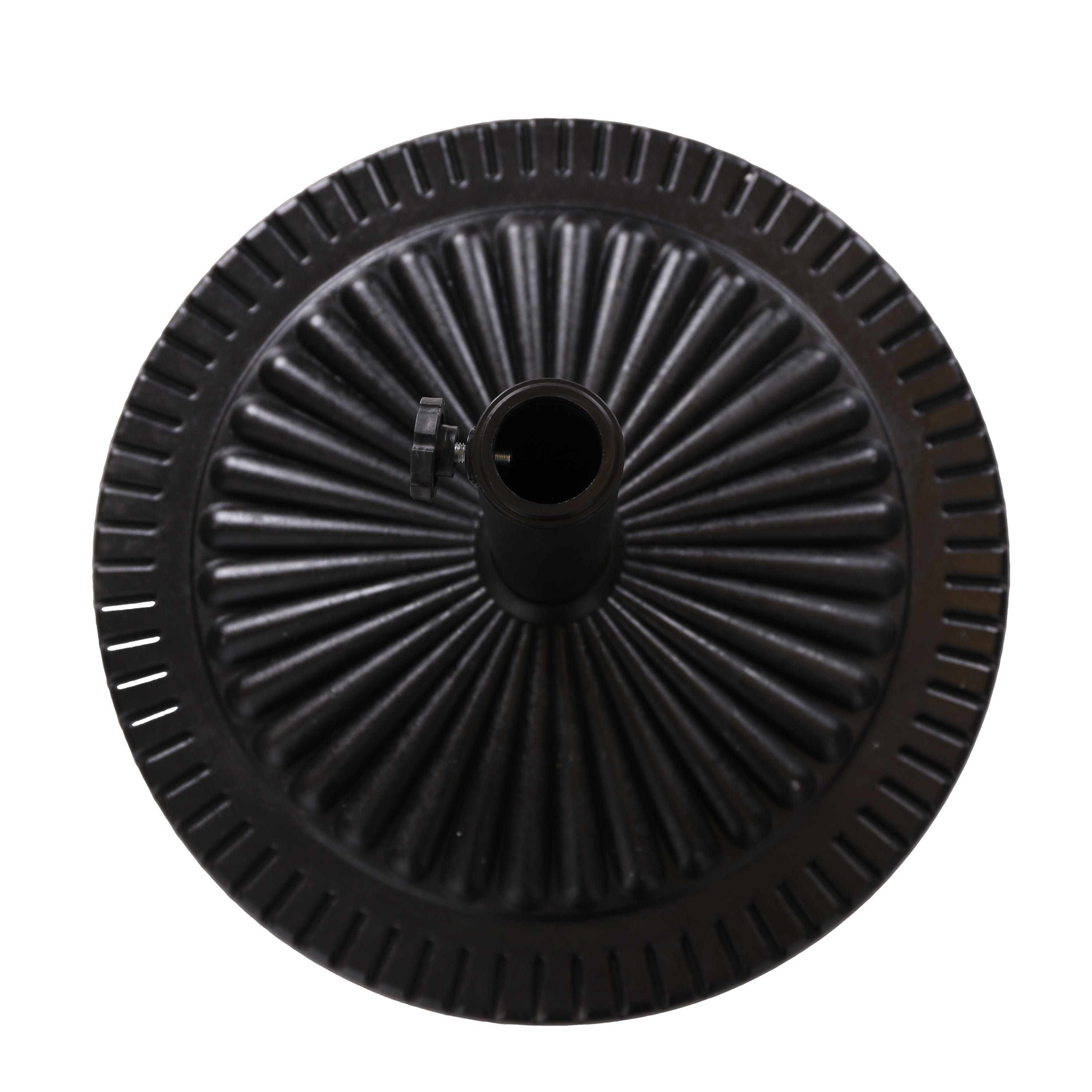 GDFStudio Syros Outdoor Resin and Steel Umbrella Base, Black