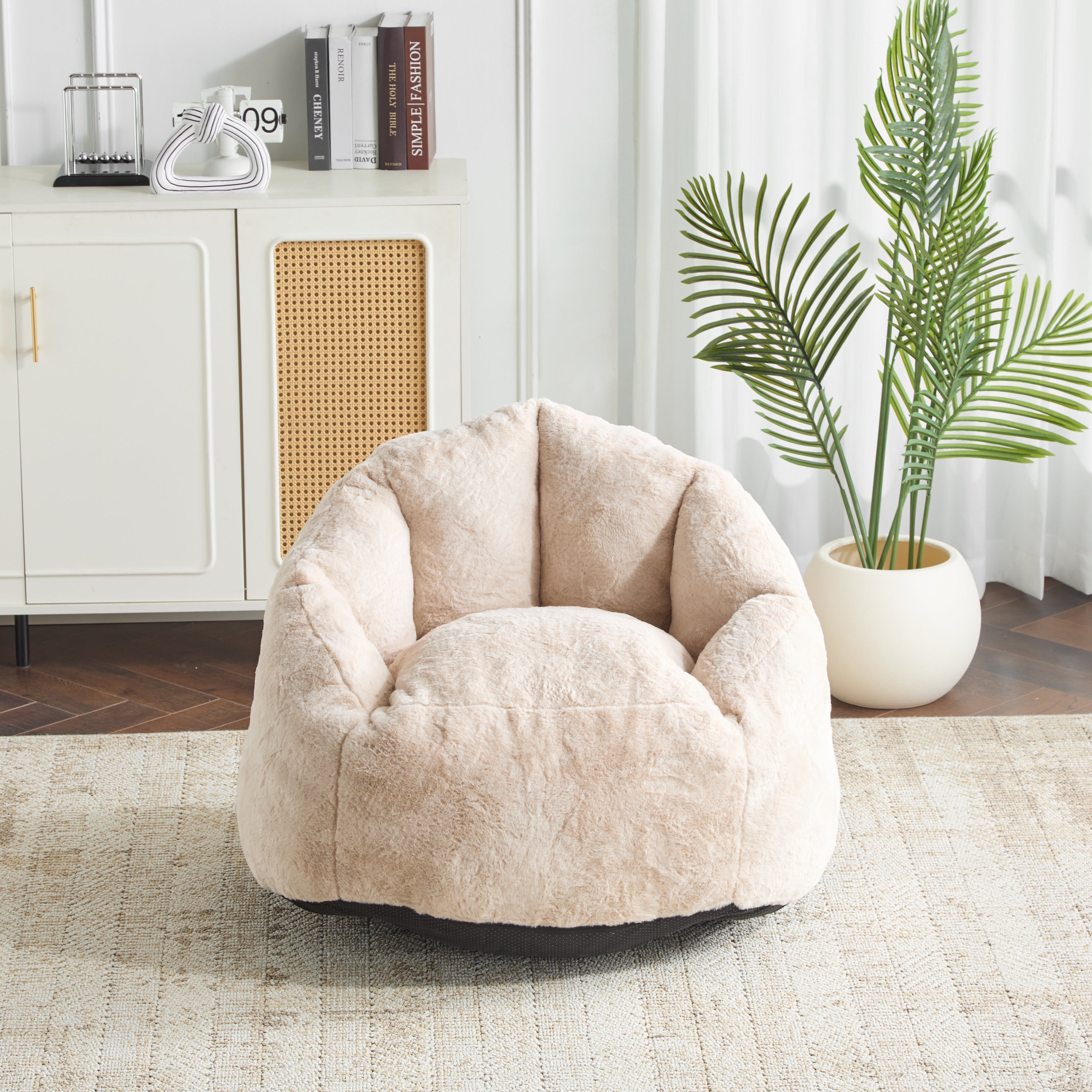 Christopher Knight Home Indoor Cozy Armchair-Style Bean Bag, Beige