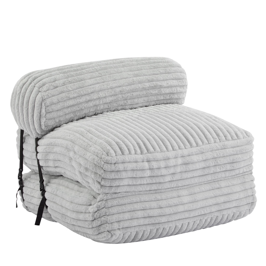 Christopher Knight Home Indoor Foldbable Versatile Soft Bean Bag Lounge chair, Light Gray