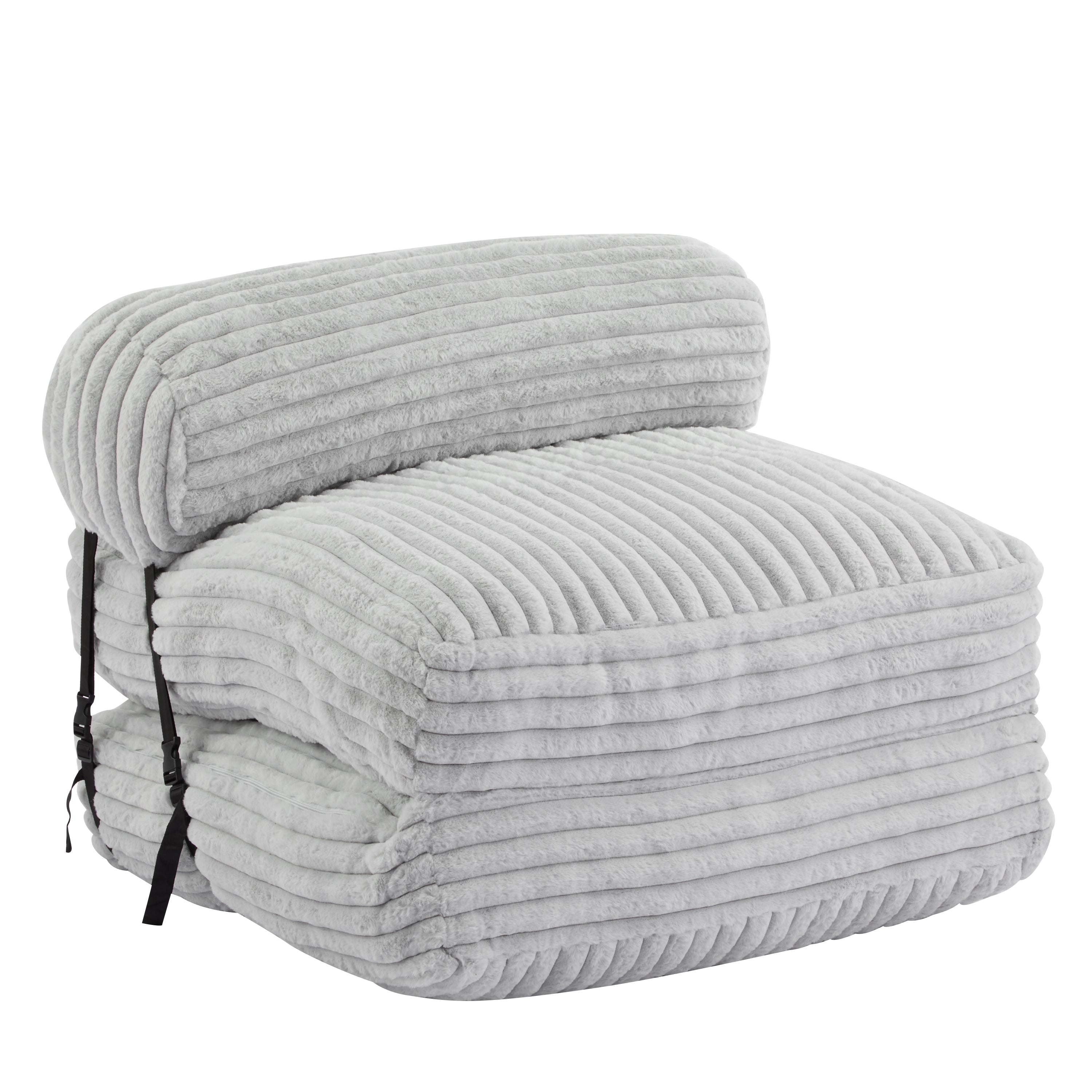 Christopher Knight Home Indoor Foldbable Versatile Soft Bean Bag Lounge chair, Light Gray