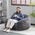 Christopher Knight Home Indoor Soft Bean Bag Chair, Faux Fur, Gray