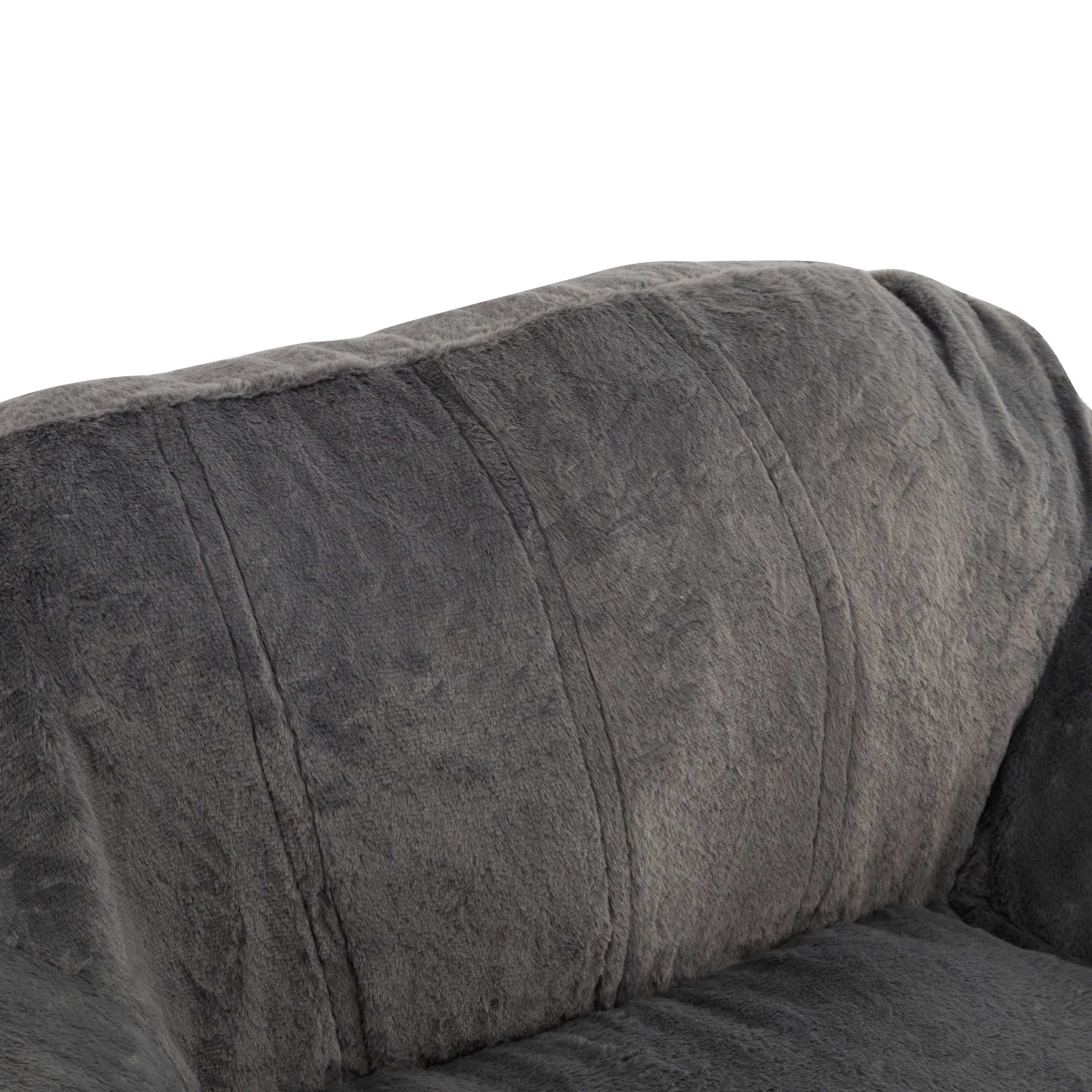 Christopher Knight Home Indoor Soft Bean Bag Chair, Faux Fur, Gray