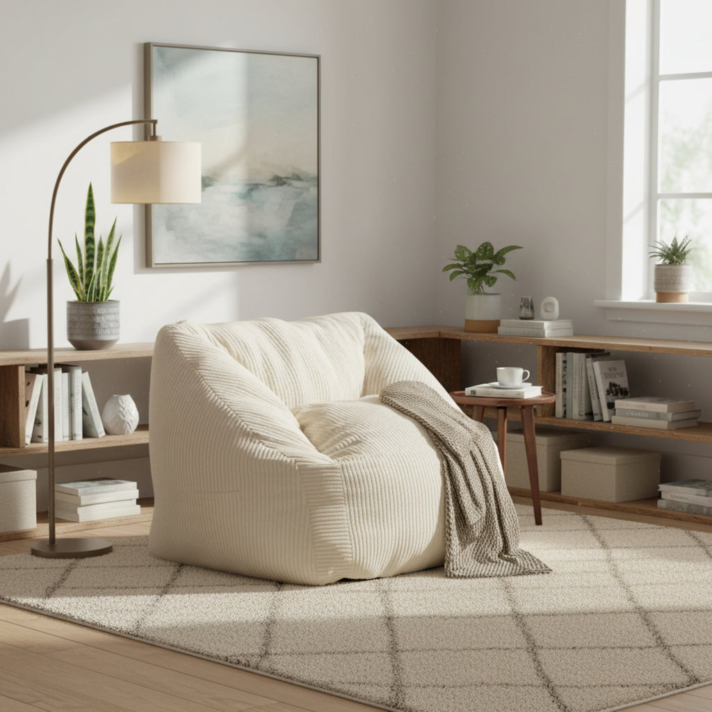 Christopher Knight Home Indoor Soft Bean Bag Chair, Faux Fur, Beige