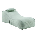 Outdoor Bean Bag Lounge Chair with Headrest, Ergonomic Shredded Foam Patio Lounger, Weather-Resistant Beige Bean Bag Sofa