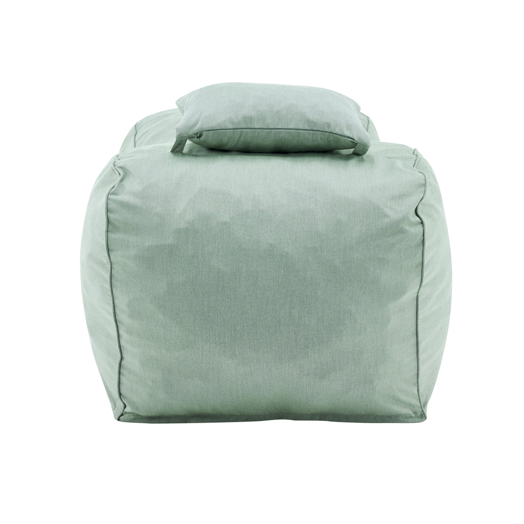 Outdoor Bean Bag Lounge Chair with Headrest, Ergonomic Shredded Foam Patio Lounger, Weather-Resistant Beige Bean Bag Sofa