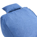 Outdoor Bean Bag Lounge Chair with Headrest, Ergonomic Shredded Foam Patio Lounger, Weather-Resistant Beige Bean Bag Sofa
