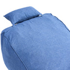 Outdoor Bean Bag Lounge Chair with Headrest, Ergonomic Shredded Foam Patio Lounger, Weather-Resistant Beige Bean Bag Sofa