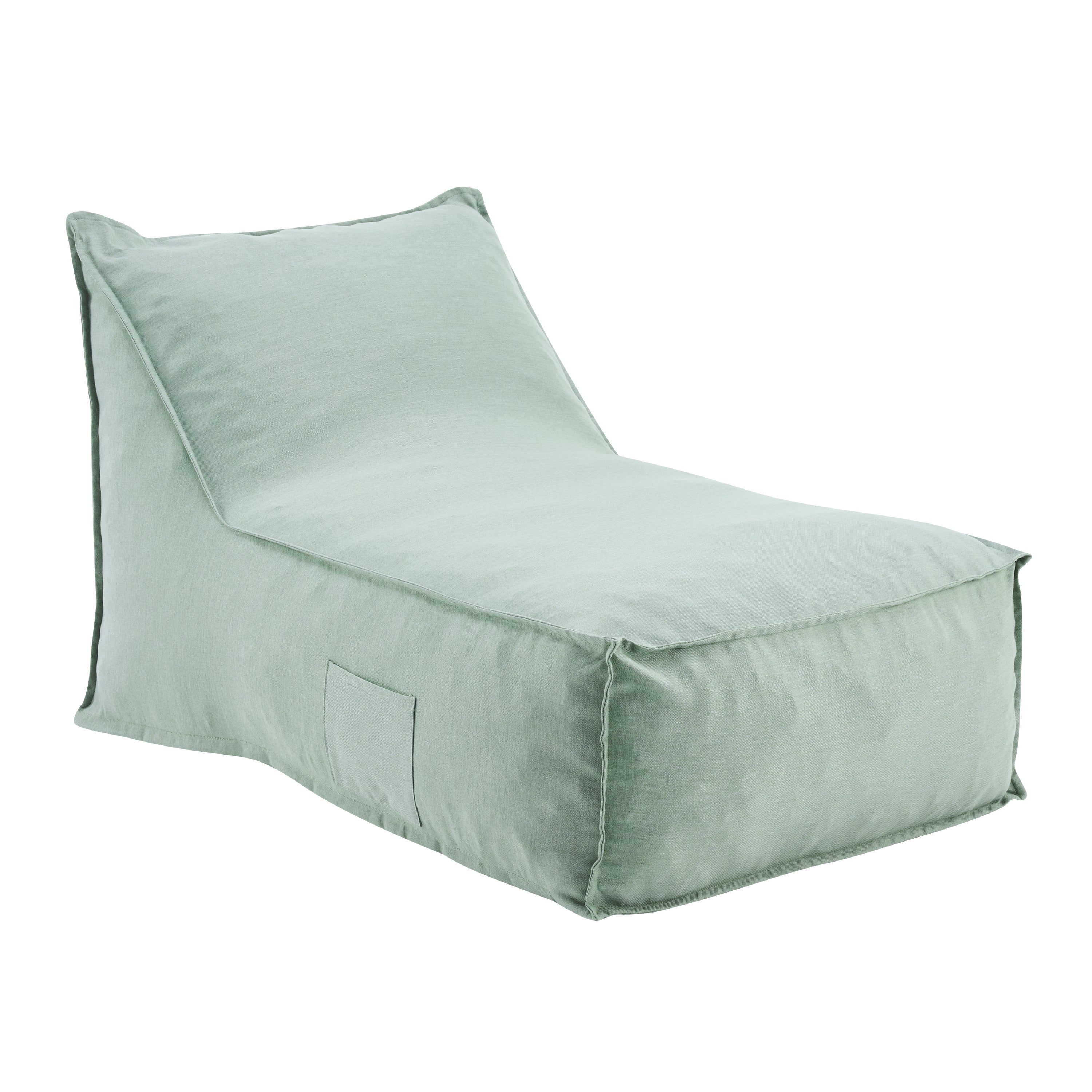 Indoor Outdoor Bean Bag Lounge Chair, Waterproof Reclining Bean Bag Sofa with Shredded Foam, Patio Lounger