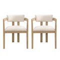 Christopher Knight Home Clarissa Rustic Upholstered Rubberwood Dining Chairs (Set of 2), Light Ash
