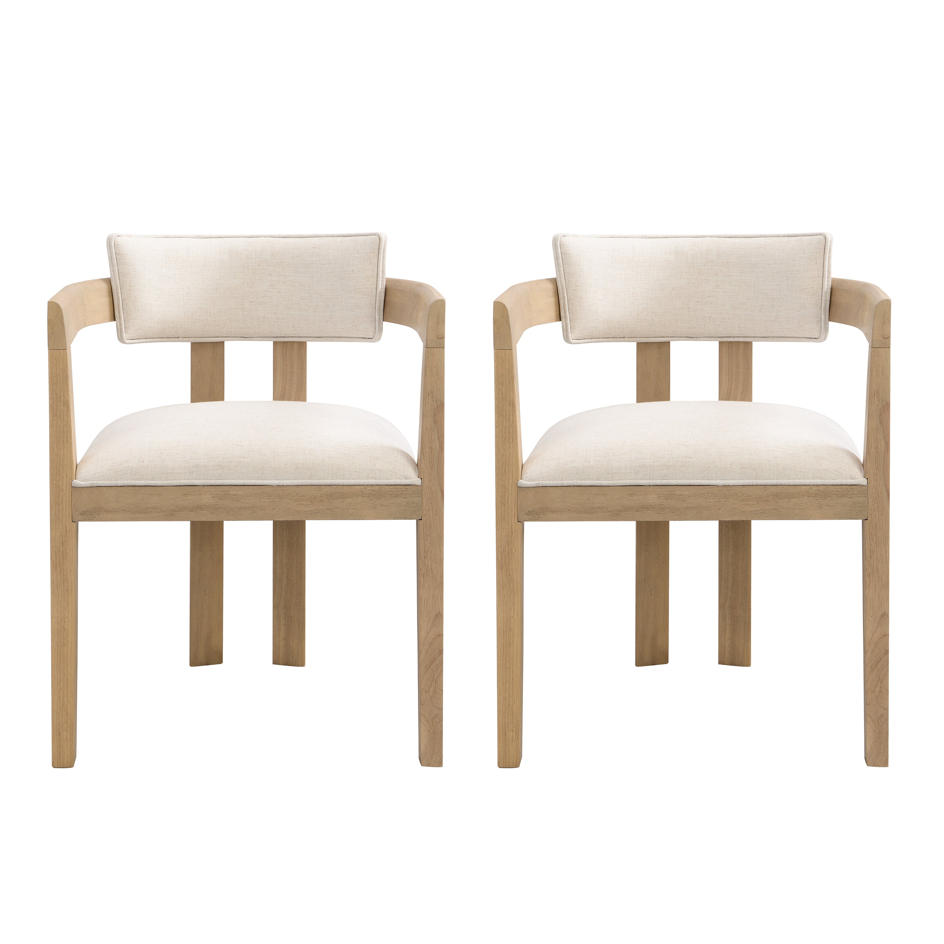 Christopher Knight Home Clarissa Rustic Upholstered Rubberwood Dining Chairs (Set of 2), Light Ash