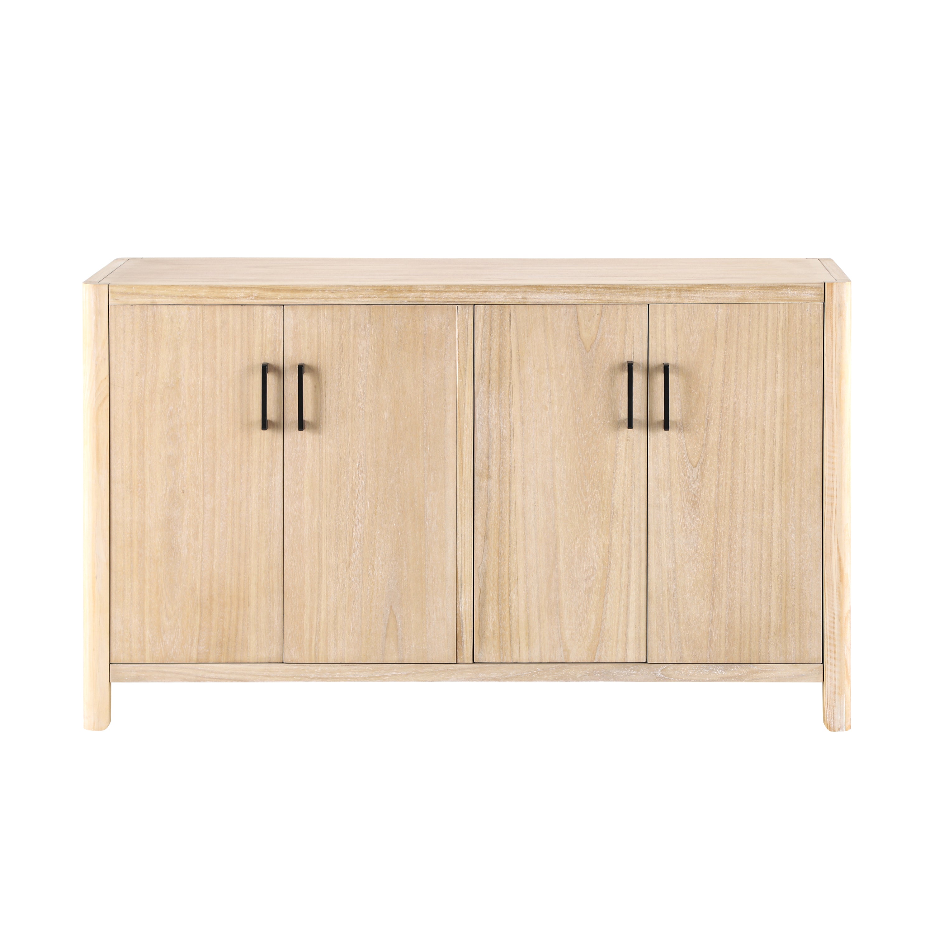 Christopher Knight Home Fanny Farmhouse Minimalist 4-Door Sideboard with Shelves, Natural