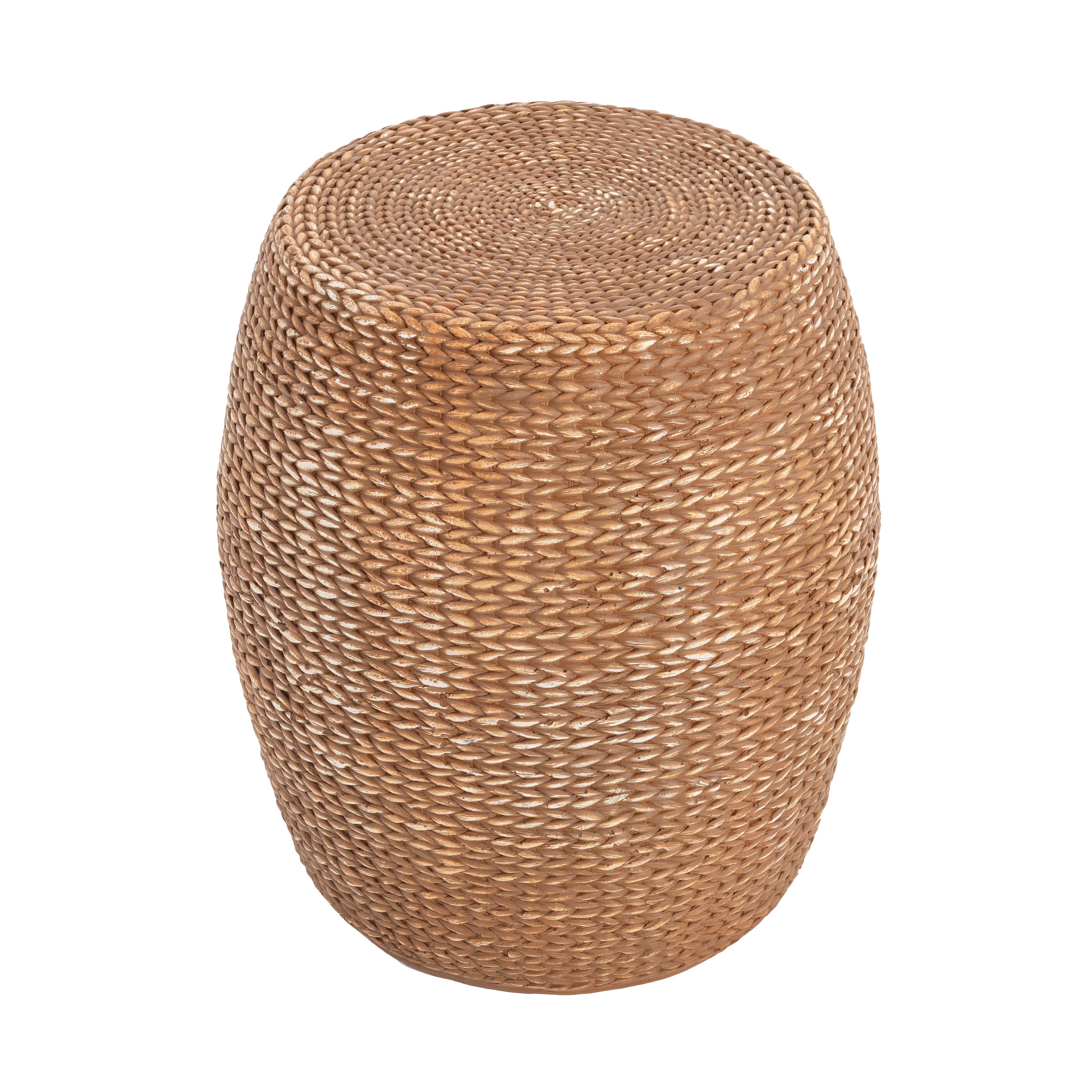 Christopher Knight Home Miko Boho Patio Lightweight Concrete Side Table, Brown, Drum Shape