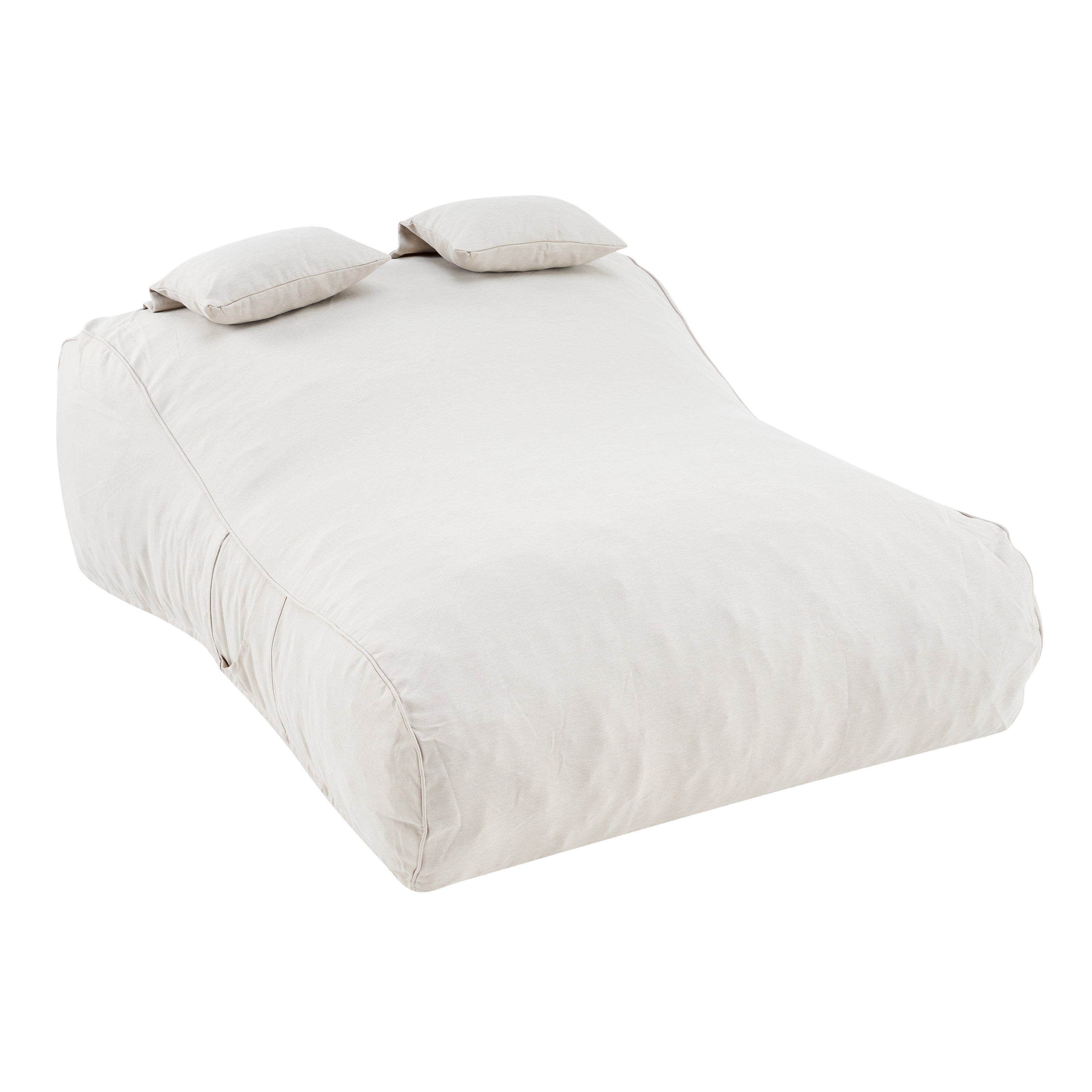 Outdoor Double Bean Bag Daybed, UV-Resistant Olefin Fabric Patio Lounge Chair, Waterproof 2-Person Bean Bag Sofa