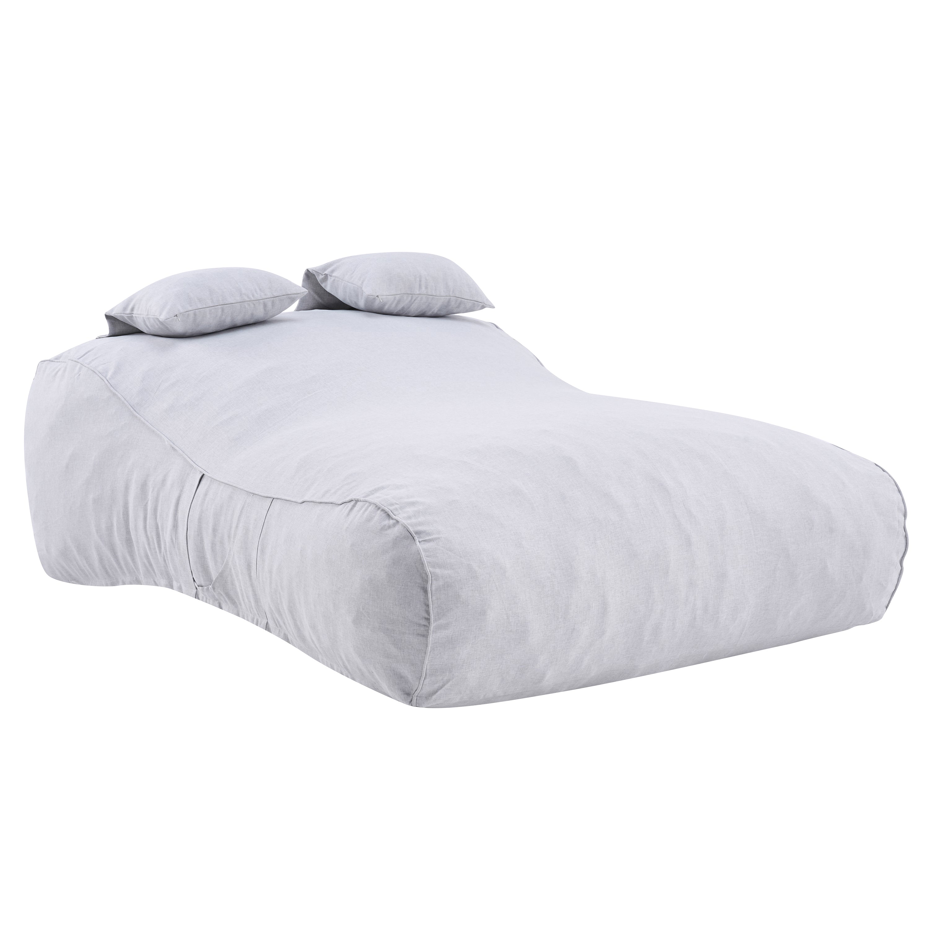 Outdoor Double Bean Bag Daybed, UV-Resistant Olefin Fabric Patio Lounge Chair, Waterproof 2-Person Bean Bag Sofa