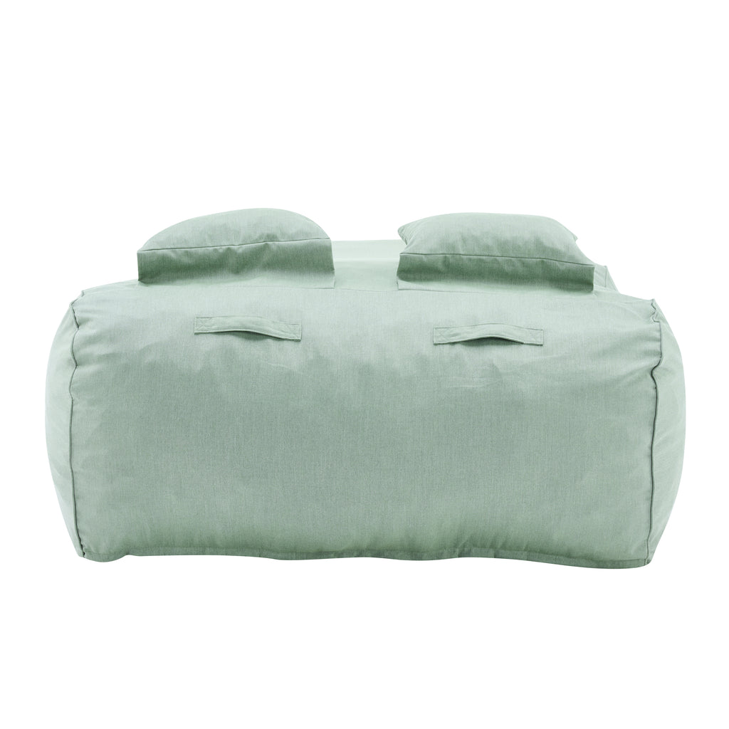 Outdoor Double Bean Bag Daybed, UV-Resistant Olefin Fabric Patio Lounge Chair, Waterproof 2-Person Bean Bag Sofa