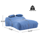 Outdoor Double Bean Bag Daybed, UV-Resistant Olefin Fabric Patio Lounge Chair, Waterproof 2-Person Bean Bag Sofa