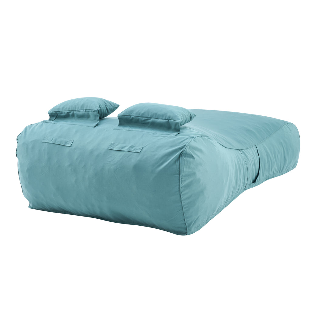 Outdoor Double Bean Bag Daybed, UV-Resistant Olefin Fabric Patio Lounge Chair, Waterproof 2-Person Bean Bag Sofa