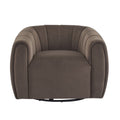Christopher Knight Home Zarabel Indoor Modern Upholstered Swivel Accent Barrel Club Chair, Dark Brown/Velvet