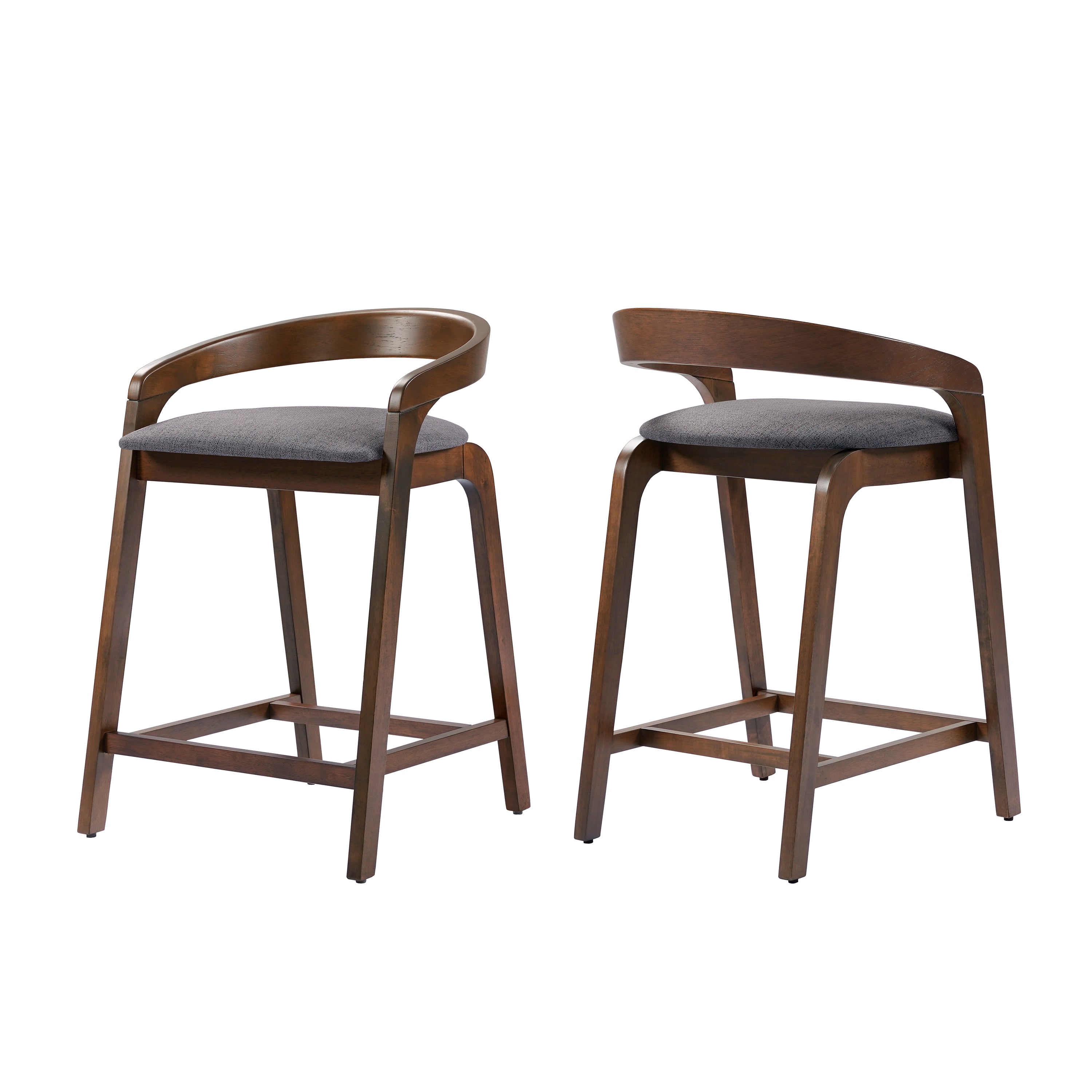 Christopher Knight Home Casper Contemporary 25.25" Rubberwood Counter Stools (Set of 2), Dark Gray