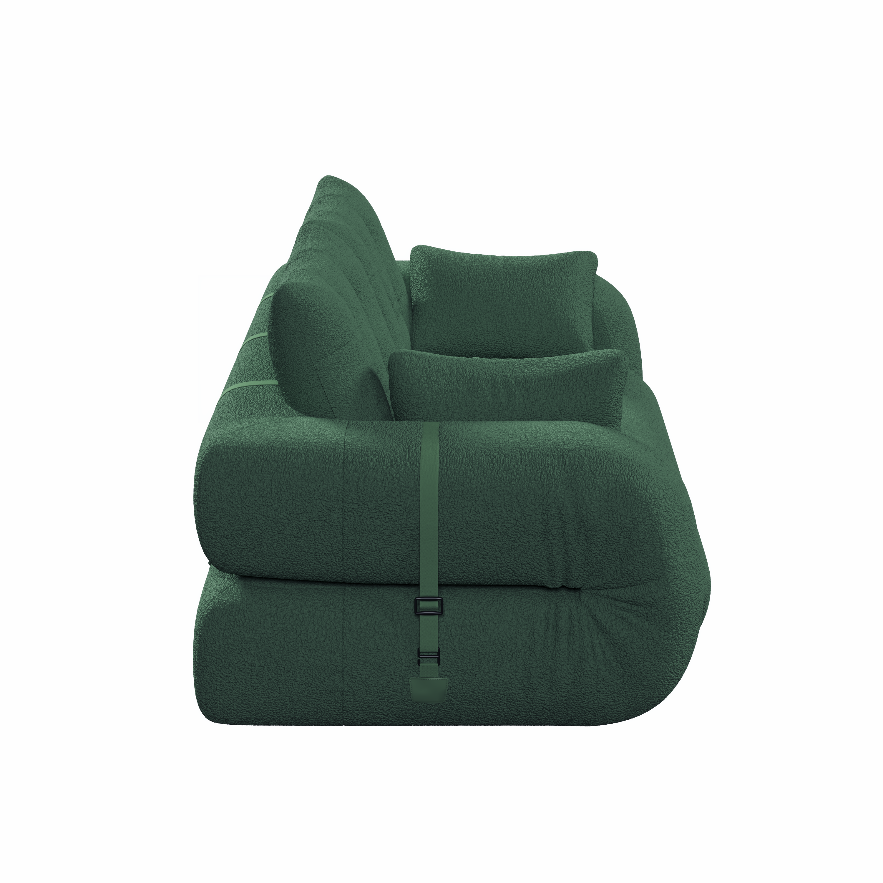 GDFStudio Jeff 78.7" Multi-Functional Teddy Convertible Queen Size Sofa Bed, Green