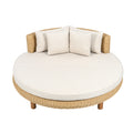 Christopher Knight Home Jennie Outdoor Round Wicker Daybed with Water-Resistant Beige Cushions