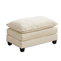 GDFStudio Ulina Modern Chenille Upholstered Ottoman, Beige