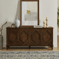 GDFStudio Valric Mid-Century Modern 65.55" Storage Cabinet with 4 Doors and Adjustable Shelves
