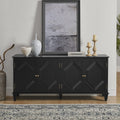 GDFStudio Valric Mid-Century Modern 65.55" Storage Cabinet with 4 Doors and Adjustable Shelves