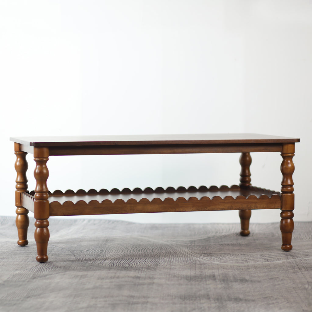 GDFStudio Orlando Vintage 43" Solid Wood Rectangle Coffee Table with Storage Shelf