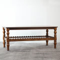 GDFStudio Orlando Vintage 43" Solid Wood Rectangle Coffee Table with Storage Shelf