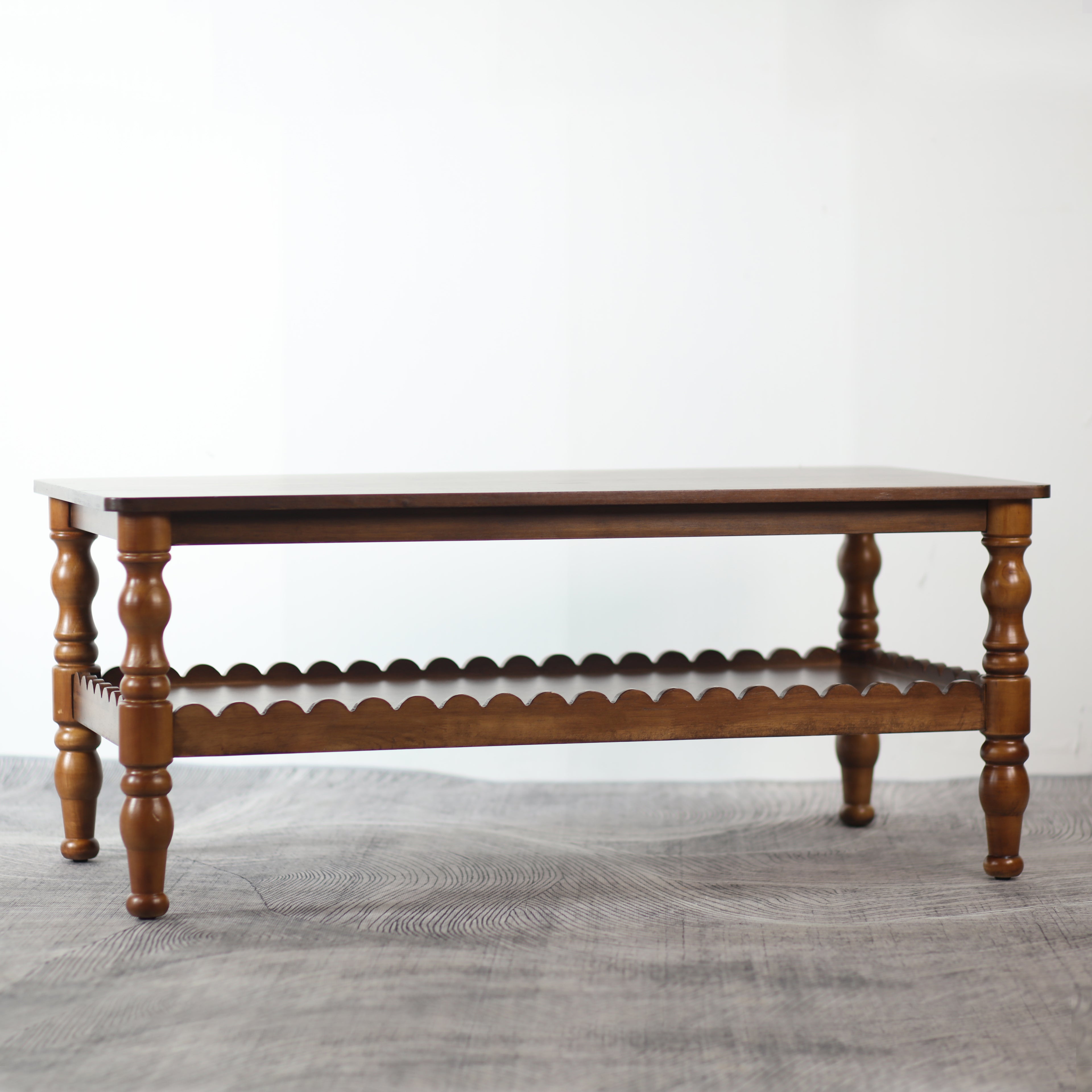 GDFStudio Orlando Vintage 43" Solid Wood Rectangle Coffee Table with Storage Shelf