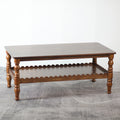GDFStudio Orlando Vintage 43" Solid Wood Rectangle Coffee Table with Storage Shelf