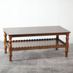 GDFStudio Orlando Vintage 43" Solid Wood Rectangle Coffee Table with Storage Shelf