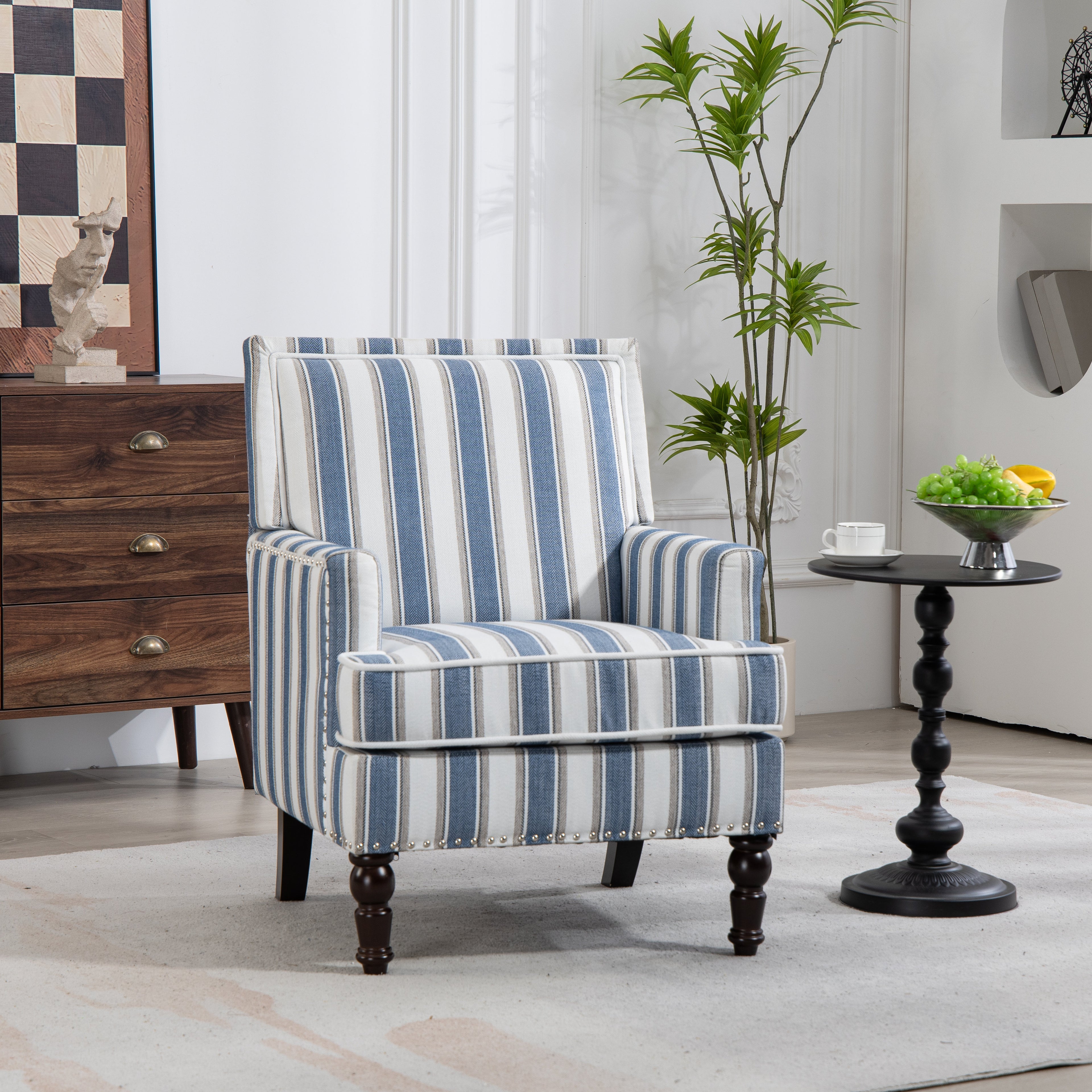 GDFStudio Galilea Contemporary Upholstered Accent Chair with Nailhead Trim