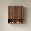 GDFStudio Maxeys 26" Wall-Mounted Bathroom Cabinet with Soft-Close Doors, Shelf and Open Compartment