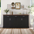 GDFStudio Gebo 63" Fluted Sideboard Buffet Cabinet with 4 Doors and 3 Drawers