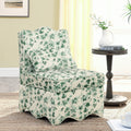 GDFStudio Ellis Flannel Upholstered Armless Chair with Pillow, Green