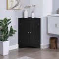 GDFStudio Rynox Modern Corner Cabinet with Double Doors and Adjustable Shelves, Coffee