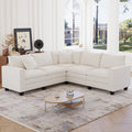 Christopher Knight Home Bruno 97" Chenille Upholstered Corner L-Sofa with Armrest Storage, Beige