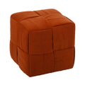 GDFStudio Allen Modern Corduroy Woven Upholstered Square Ottoman,Brown