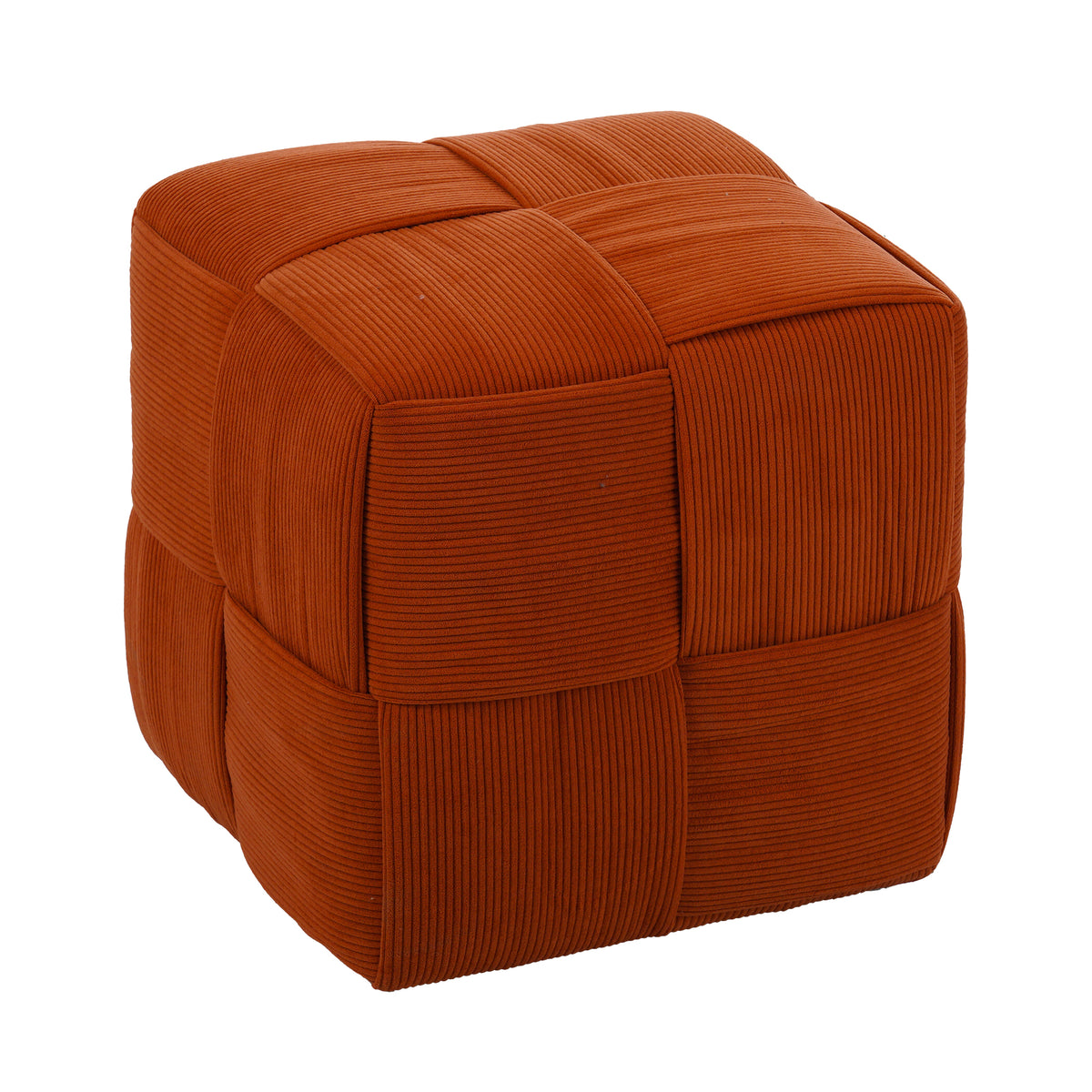 GDFStudio Allen Modern Corduroy Woven Upholstered Square Ottoman,Brown