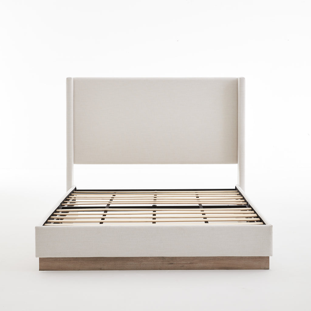 GDFStudio Elodie Modern Upholstered Wingback Bed with 53" High Headboard, King
