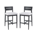 Christopher Knight Home Snow Outdoor Aluminum 29.5" Armless Barstool with Removable Sunbrella Cushion(Set of 2), White